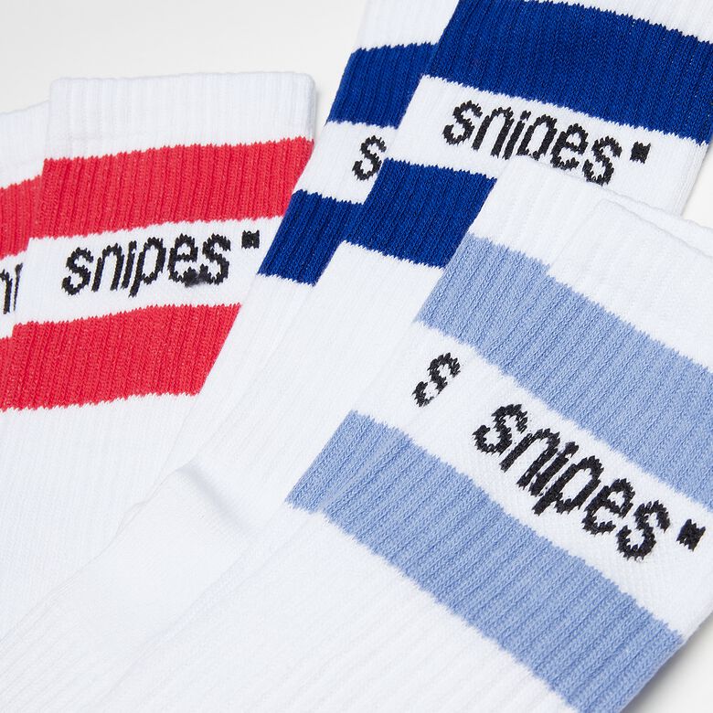 Gestreifte Socken mit kleinem Logo (3er-Pack)