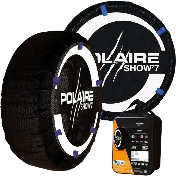 Polar SHOW 7 - Coppia di catene da neve tessili ad alta resistenza per veicoli commerciali leggeri e 4x4 - Tipo a calza