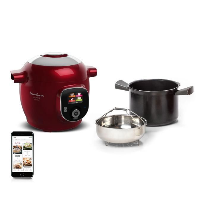 MOULINEX Cookeo + Connect, pentola a pressione elettrica, 200 ricette integrate, compatibilità Bluetooth CE86F510