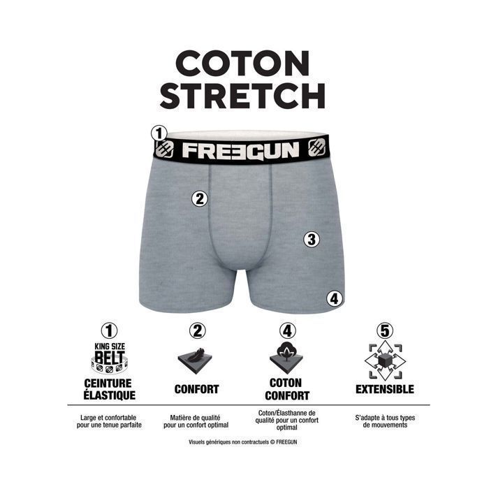 Calzoncillos bóxer Freegun para hombre - Azul (Paquete de 4)