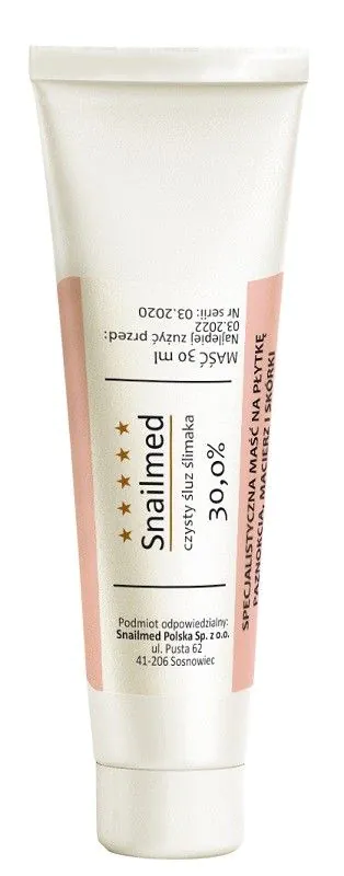 Snailmed Odbudowująca maść do paznokci ze śluzem ślimaka i mocznikem, 30 ml