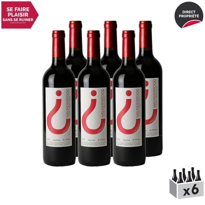 Pays d'Hérault Misunderstood Rouge 2018 - Lot de 6x75cl - Domaine Combe Blanche - Vin IGP Rouge du Languedoc - Roussillon - Cépage