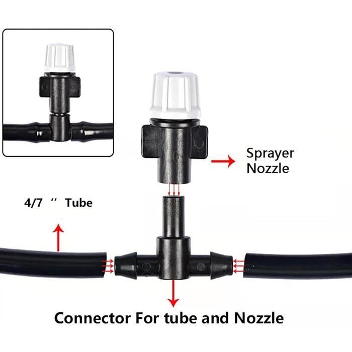 Sistema de nebulización para patios, sistema de nebulización de 10 m, kits de riego, sistema de nebulización para exteriores, sistema de nebulización para jardines