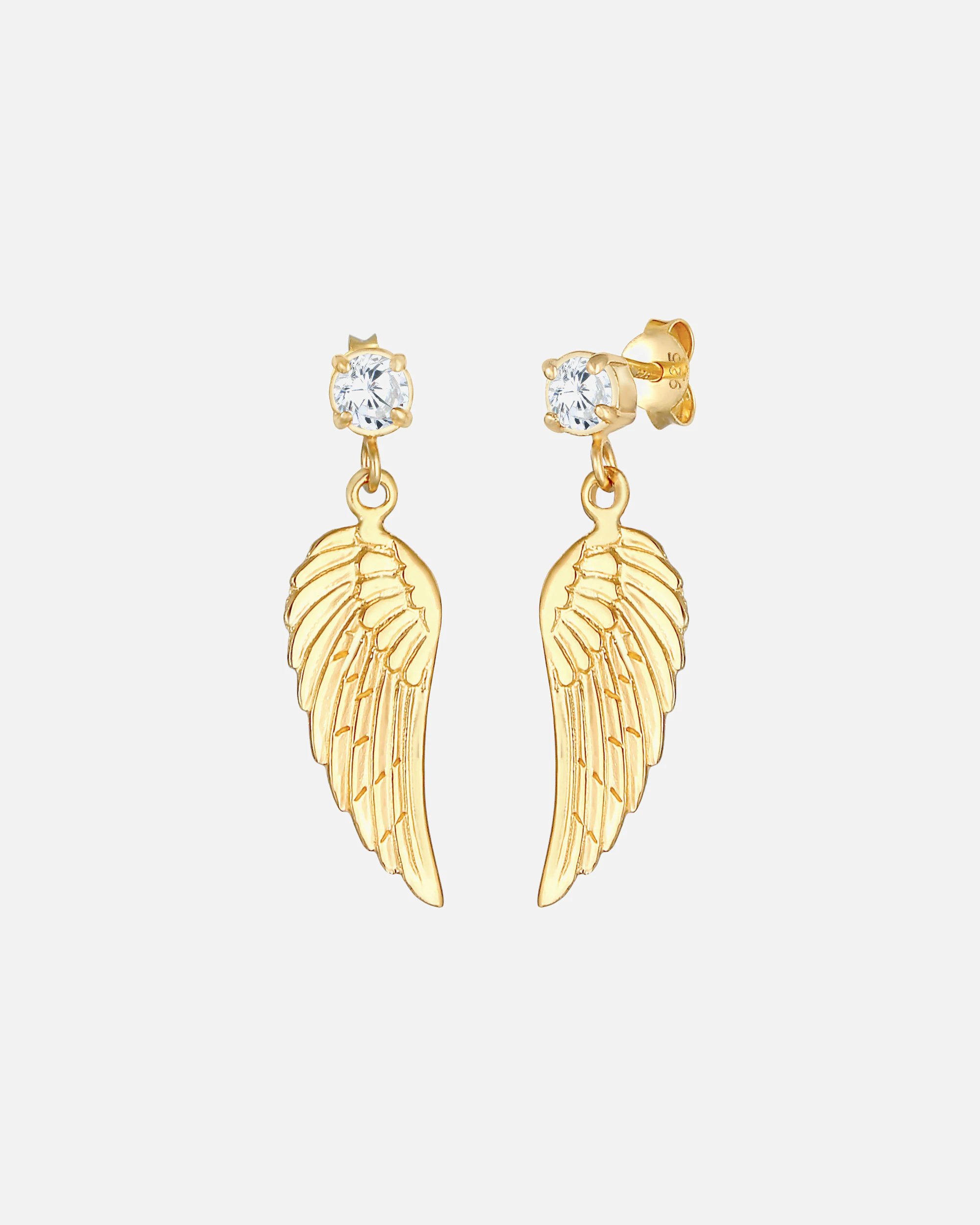 Nenalina Boucles d'oreilles Femmes Ailes Porte-bonheur Foi Signification avec pierres de zirconium en argent sterling 925