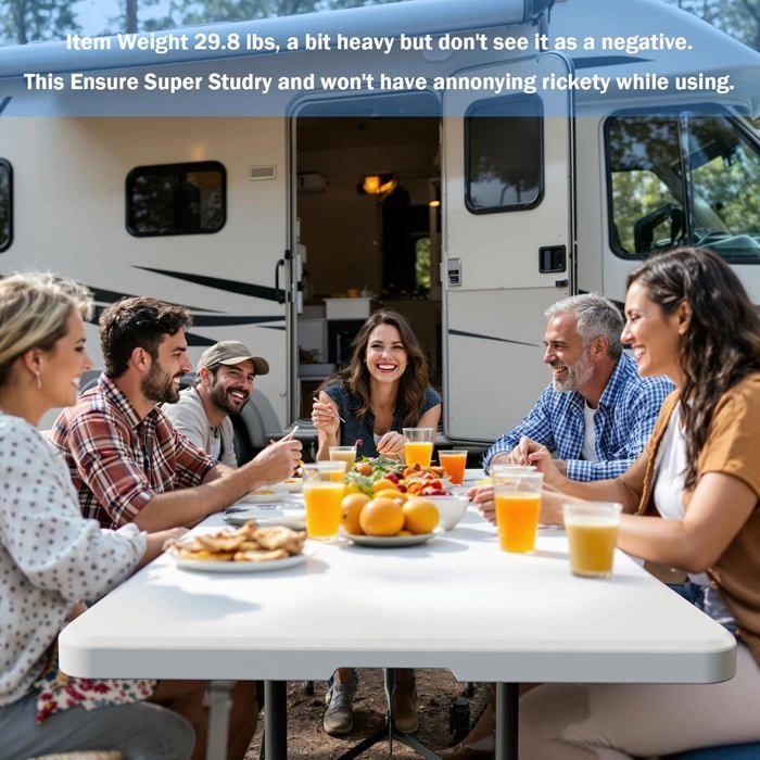 Mesa plegable - Mesa de buffet plegable para 8 personas, mesa portátil para fiestas en jardín/patio/balcón/camping