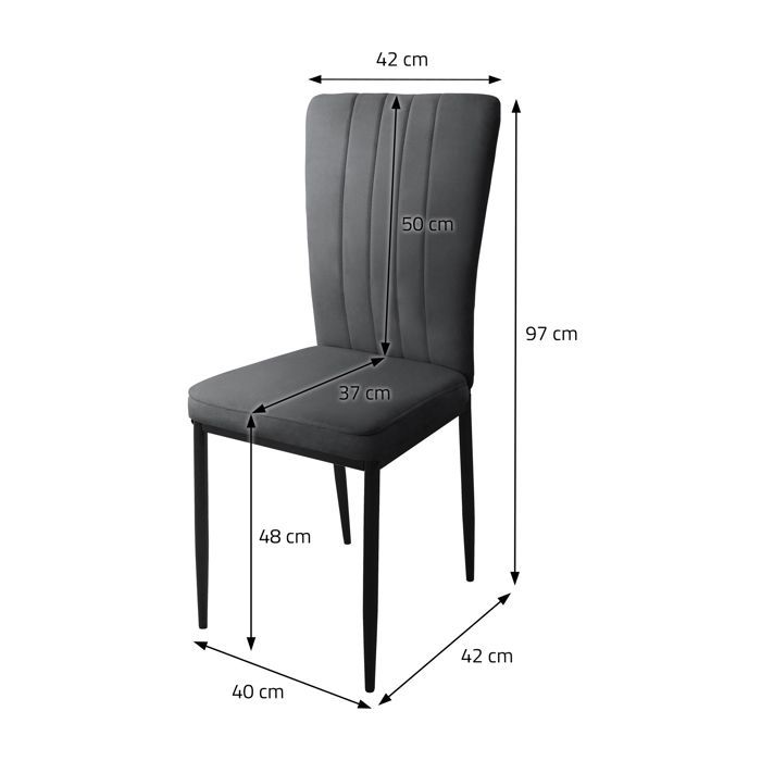 ML-Design - Juego de 4 sillas de comedor de terciopelo gris, respaldo ergonómico, asiento acolchado, ideales para sala de estar o cocina.