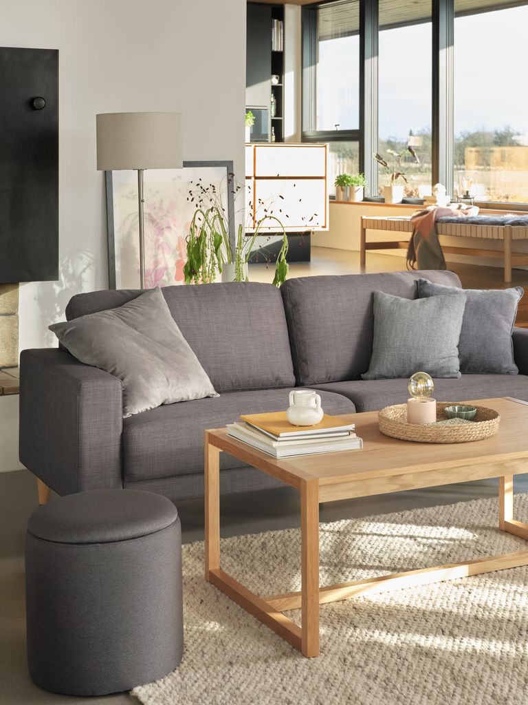 EGENSE 3-vietė sofa EGENSE tamsiai pilkos spalvos