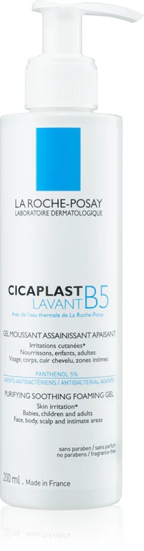 „La Roche-Posay Cicaplast Lavant B5“ raminamasis ir valomasis putojantis gelis