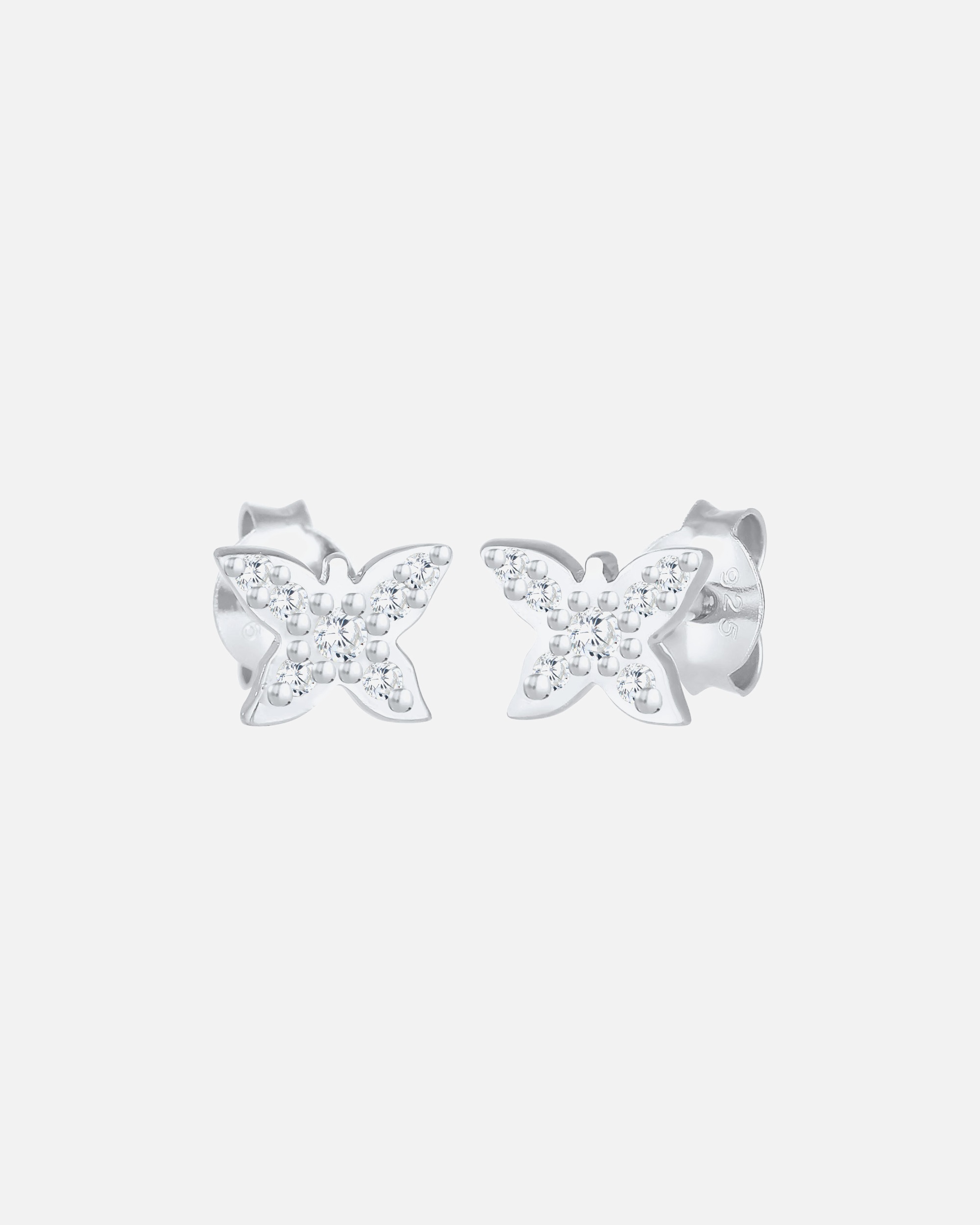 Elli Papillon d'enfant enjoué avec cristaux de zirconium en argent sterling 925 plaqué or