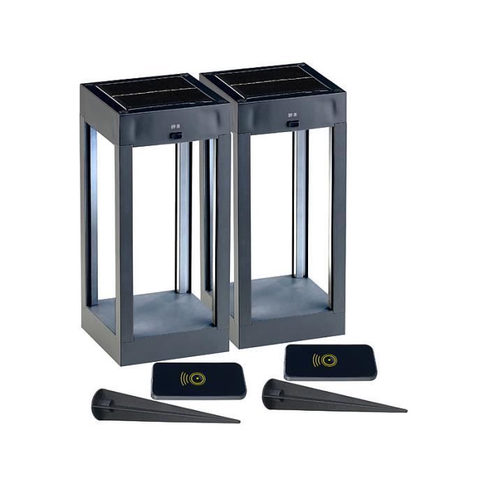 Solar buitenlantaarn - LUNARTEC - 80 lm - RGB - Afstandsbediening - Modern design
