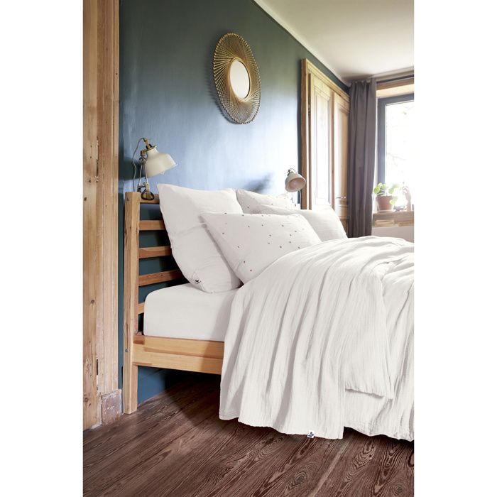 Lenzuolo piano 240 x 300 cm, lussuoso cotone a doppia garza Gaia bianco
