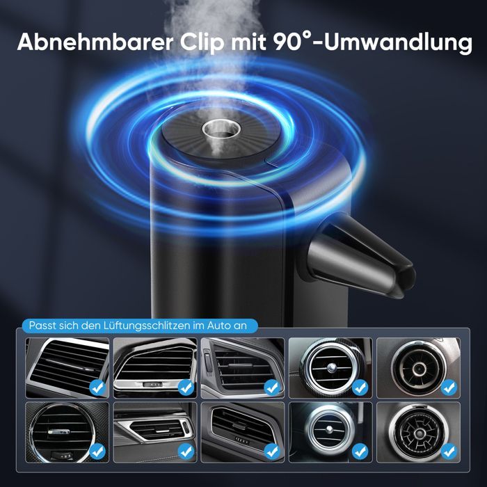 Deodorante per auto TTLIFE con 30 ml di fragranza. Diffusore a ultrasuoni intelligente con 3 modalità intelligenti, on/off