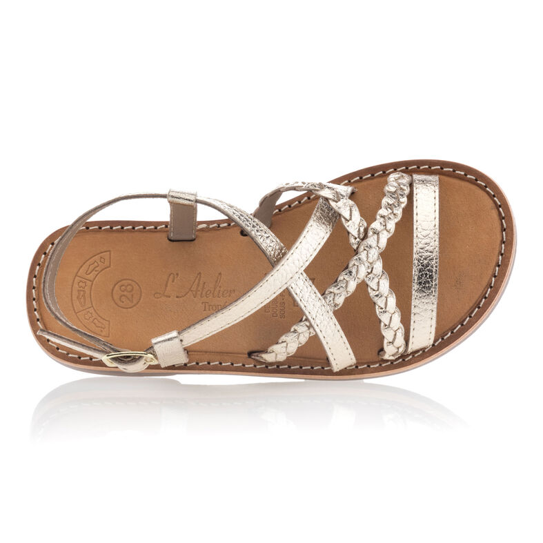 Sandalias amarillas para niña / Zapatos de punta abierta