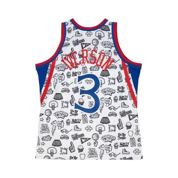 Maillot - Philadelphia 76ers - Allen Iverson - Doodle Swingman 1996 - Blanc - Adulte