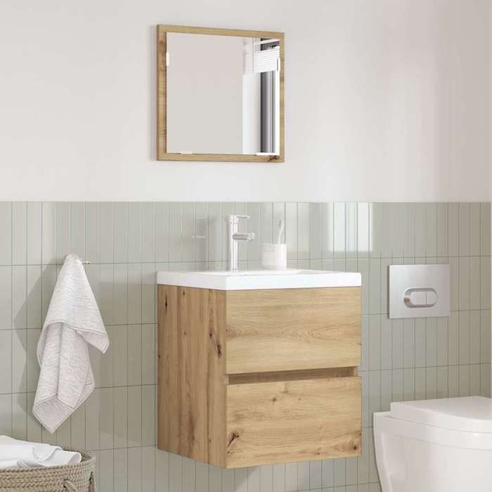 Mueble de baño marrón - SARAZYJ - Mueble para inodoro - Roble artesanal 41 x 38,5 x 45 cm LL1318