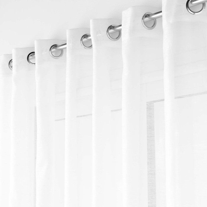 Voilage grande fenêtre 240 x 240 cm – Voile sablé Lissea Blanc