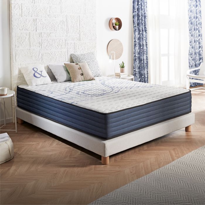 Materasso Dream Komfort 140x190 cm - Tecnologia in lattice blu e memory foam HR - Reversibile - 7 zone - Spessore 30 cm