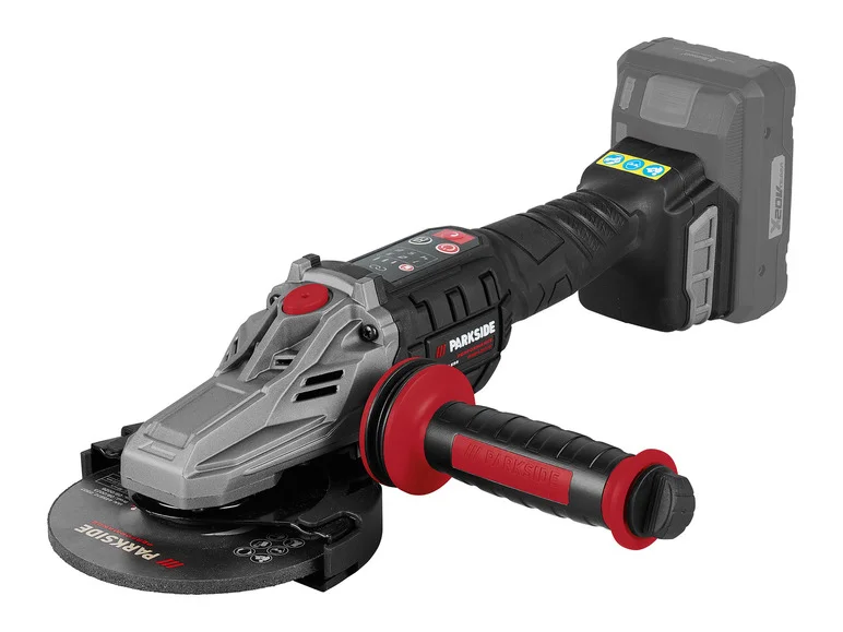 Esmerilhadeira angular sem fio PARKSIDE PERFORMANCE® com cabeça plana PPWSFA 20-Li A2, 20 V