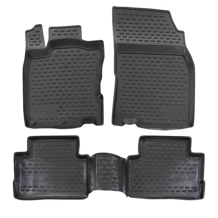 Exklusive 3D-Gummifußmatten – J&J AUTOMOTIVE – Nissan Qashqai J11 – Schwarz – Passgenau – Rutschfest
