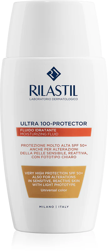 Rilastil Ultra 100-Protector fluido facial protetor com cor FPS 50+