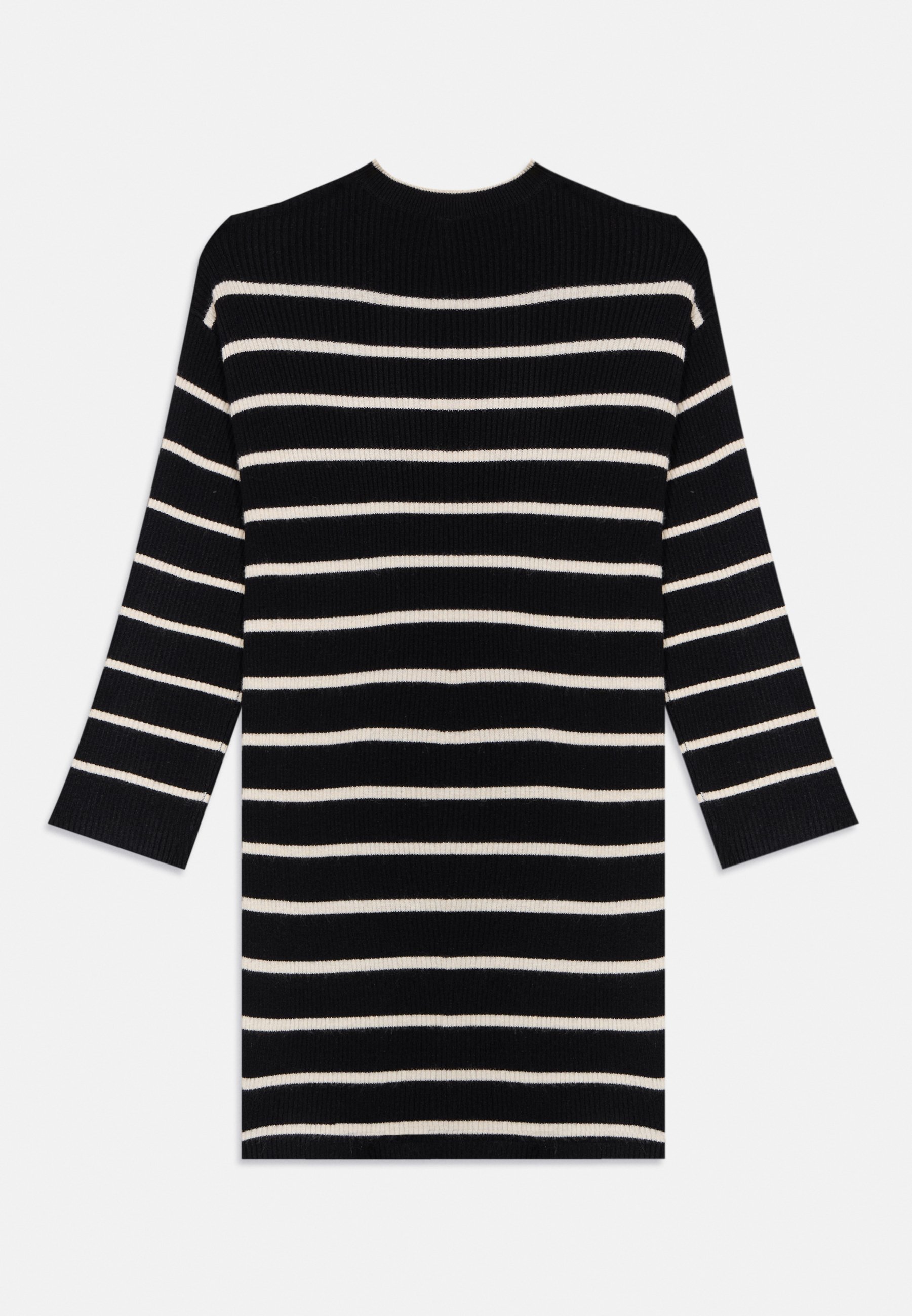 Vestido estilo jardineira ONLY GIRLS KOGIBI com decote redondo - preto/cinza com detalhes em branco