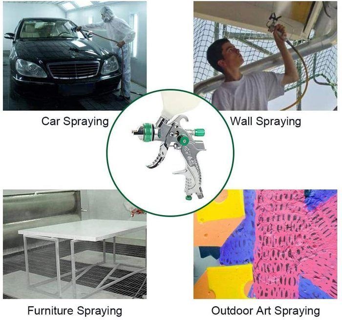 Professional HVLP Gravity Feed Paint Spray Gun with 3 Nozzles (1.4mm, 1.7mm, 2.0mm) and 600cc Cup