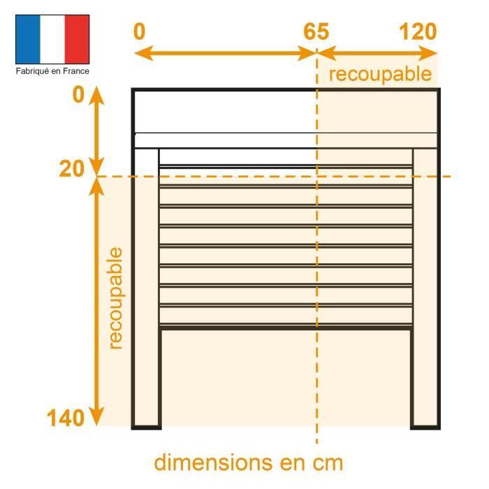Doppelwandiger PVC-Rollladen, 140 cm hoch x 120 cm breit, in Breite und Höhe kürzbar - Kabelgebundener elektrischer Antrieb - Farbe: Weiß