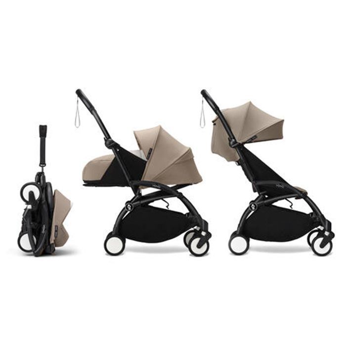 STOKKE - Yoyo 3-Pack Stroller 0 and 6, Taupe, Black Frame
