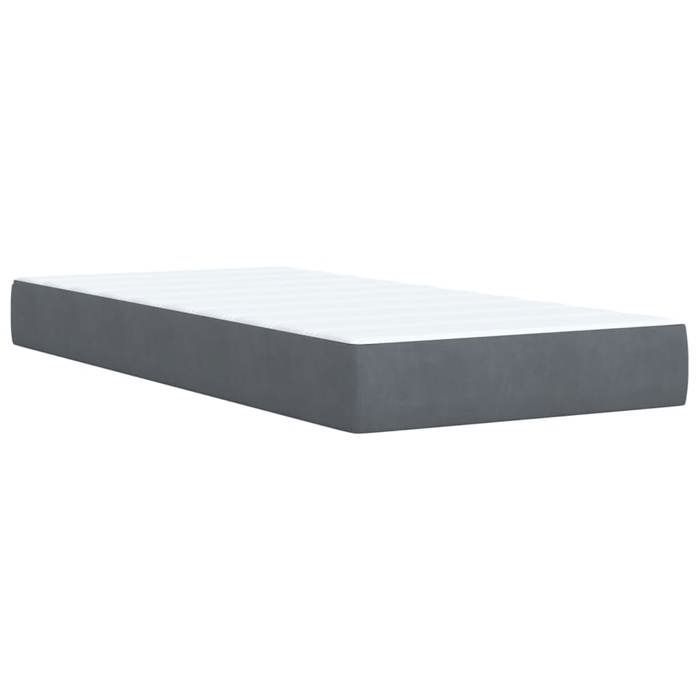 Struttura letto con materasso - Maison Exclusive - 90x200 cm - Velluto grigio scuro - Massimo relax
