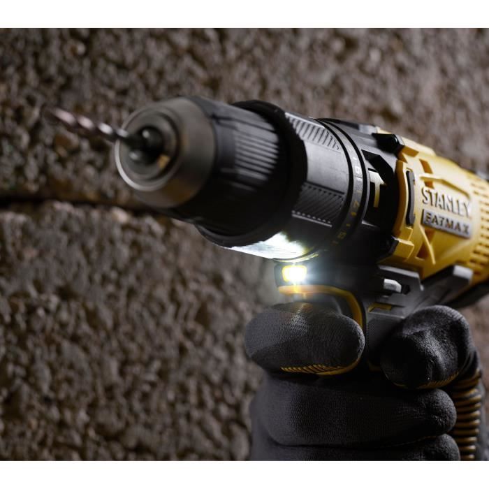 Taladro/atornillador de impacto inalámbrico - 18V - STANLEY FATMAX V20 - SFMCD711D22-QW - Sin escobillas - 50Nm - 2 baterías de 2Ah + cargador