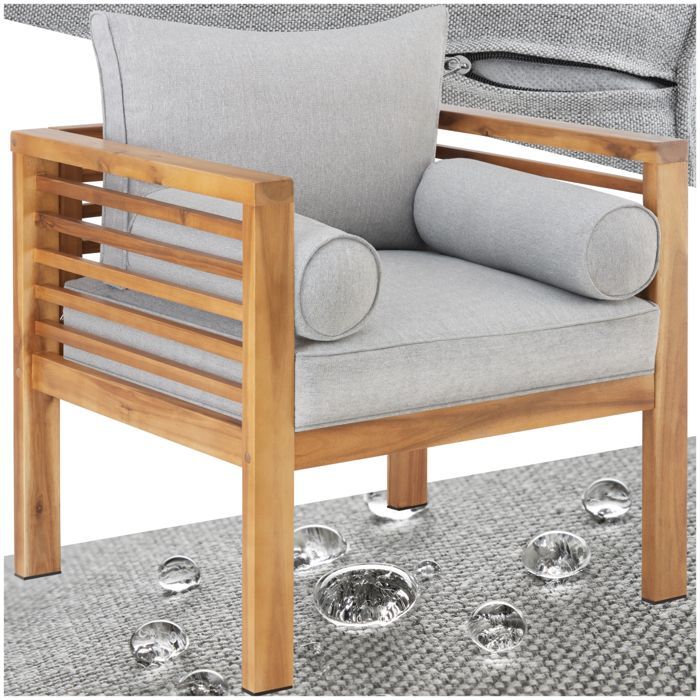 Fauteuils lounges - TECTAKE - Fauteuil de jardin BOKA en bois lasuré charge maximale 120 kg