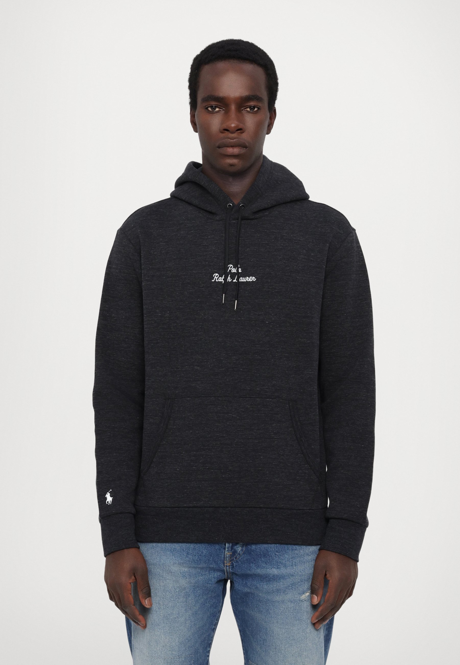 Polo Ralph Lauren LOGO DUBBELGEBREIDE HOODIE - Hoodie - zwart gemêleerd