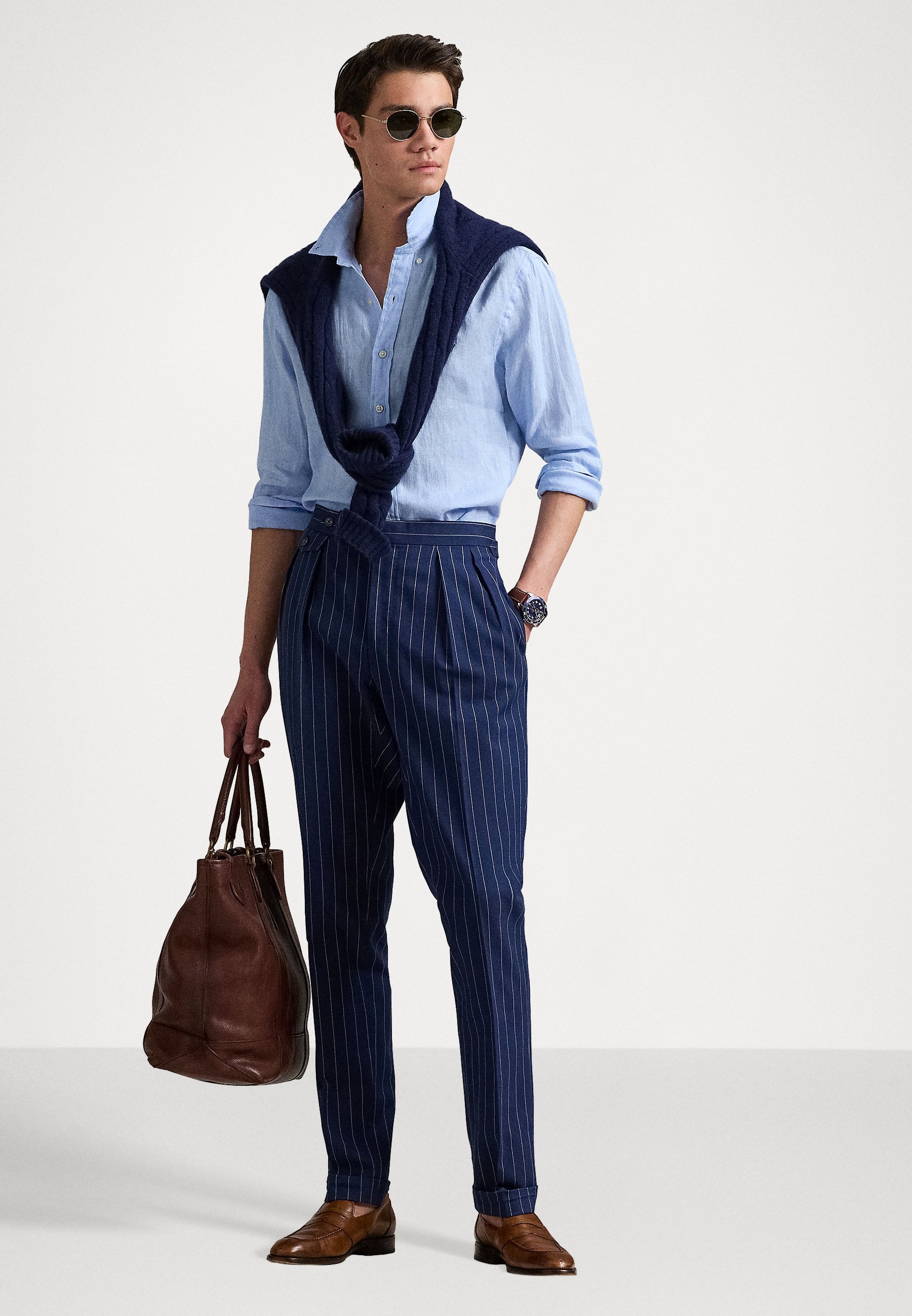 Chemise en lin coupe slim Polo Ralph Lauren - Bleu bureau