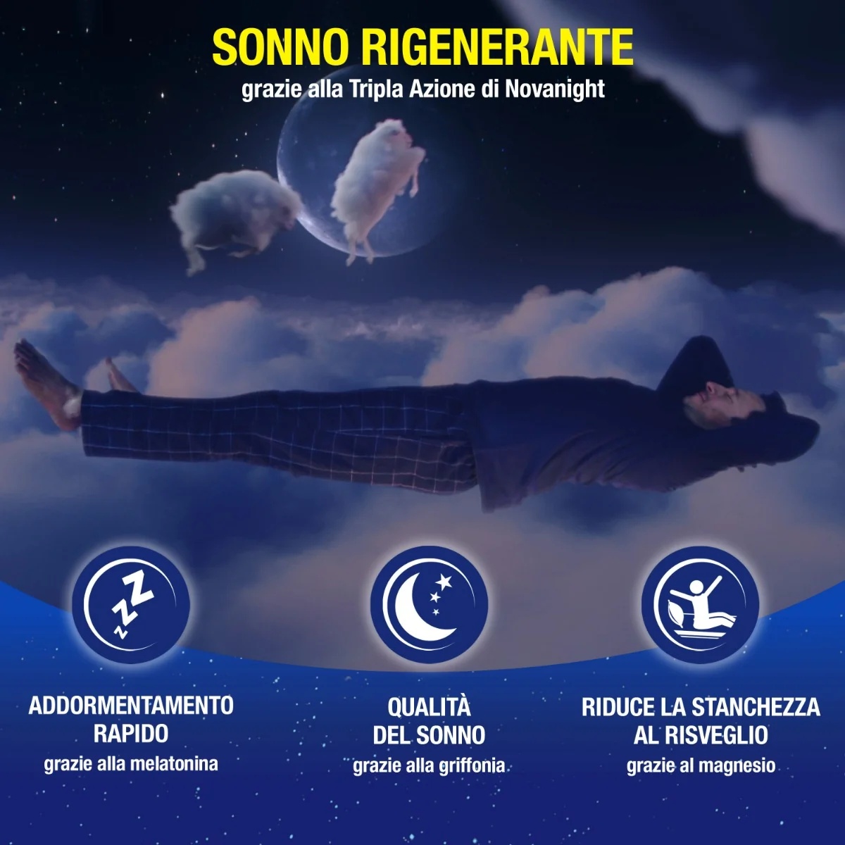 NOVENIGHT Novanight 20 sachês Triplo efeito Suplemento alimentar para dormir