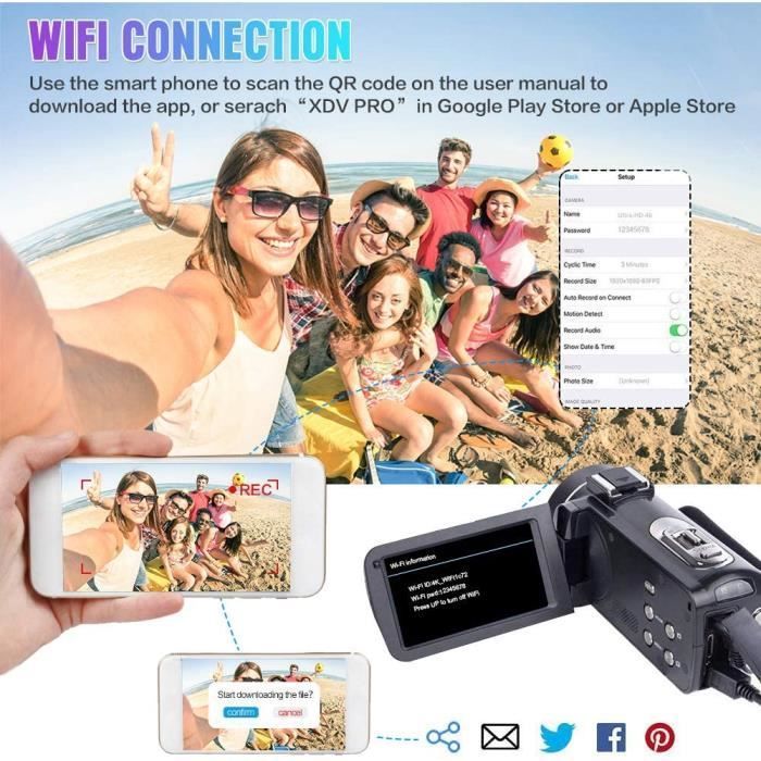 Videocamera 4K - 48 MP - 3,0 pollici - Zoom 18x