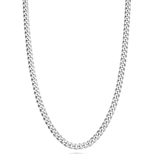 Naszyjnik Miabella Solid 925 Sterling Silver z włoskim łańcuszkiem typu krawężnik z diamentowym szlifem o średnicy 3,5 mm, dla kobiet i mężczyzn, 16, 20, 24, 26, 30 cali. Wyprodukowano we Włoszech.