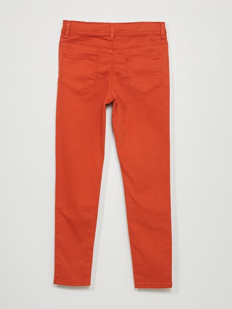 Calça jeans slim - Laranja