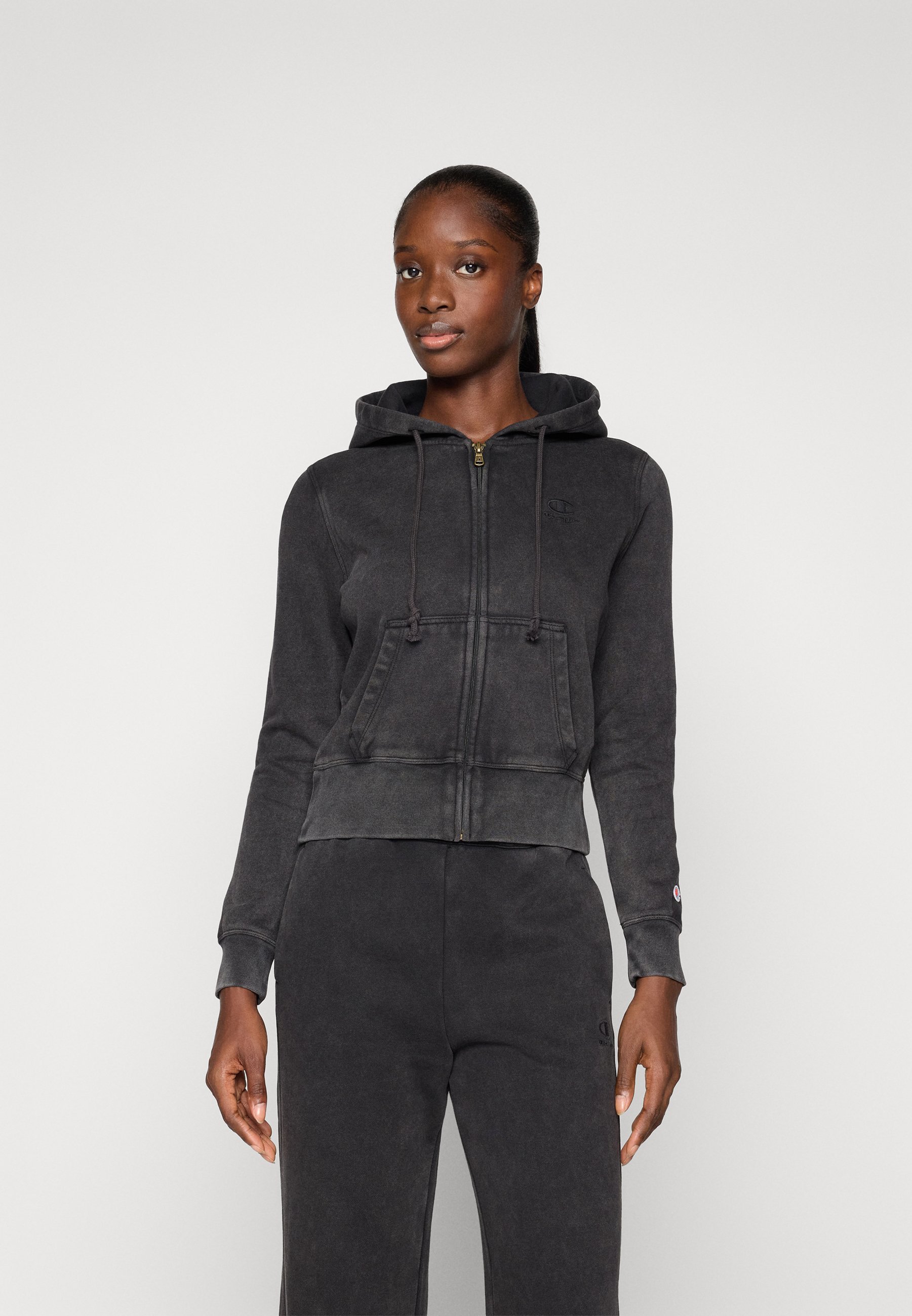 Champion ICONS WASH FULL ZIP HOODIE - Sweatshirt met ritssluiting - zwart