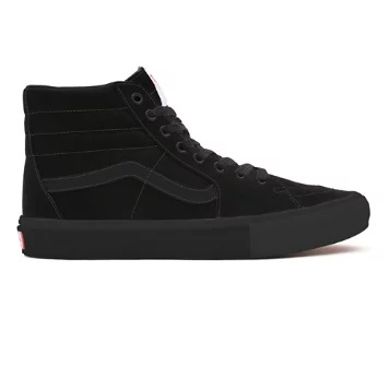 Total Black Canvas Sk8-Hi personalizzate a calzata ampia