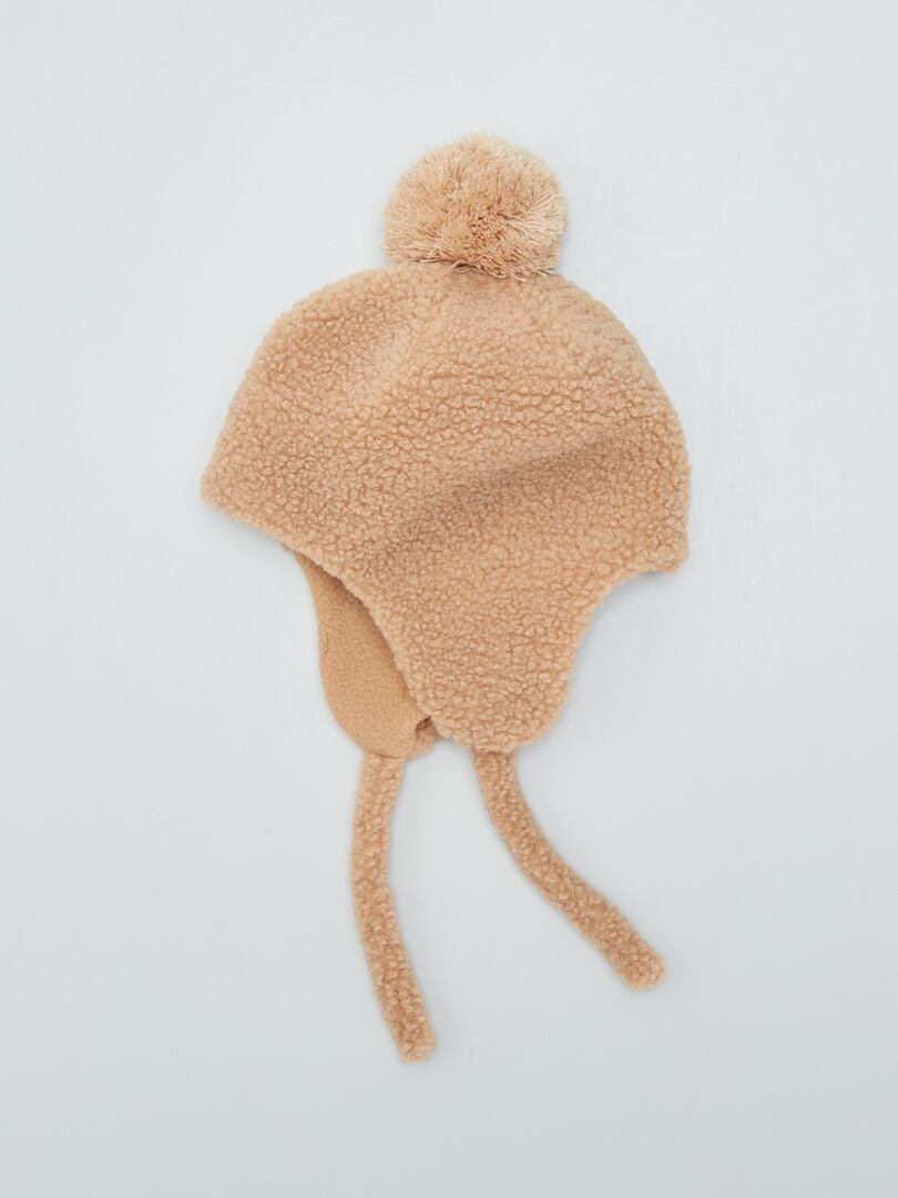 Gorro Sherpa com Pom Pom - MARROM