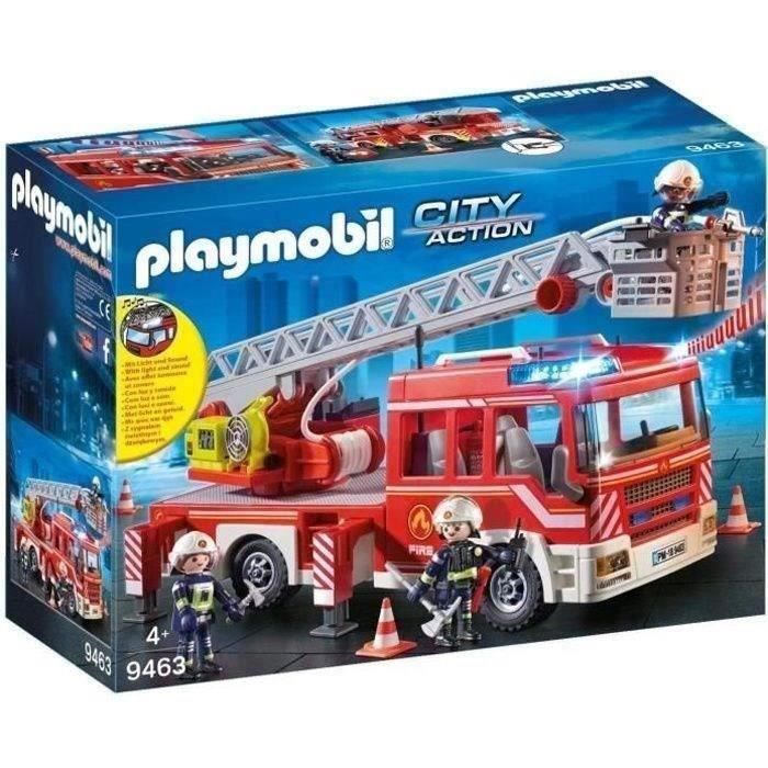 PLAYMOBIL 9463 Brandweerwagen met draaibare ladder, Stadsactie, Leeftijd 4+