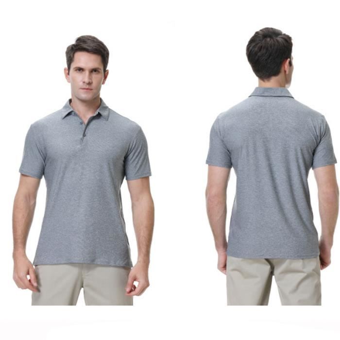 Men's Classic Polo Shirt - FONDUPIN - M-3XL - Grey - Short Sleeves - Breathable