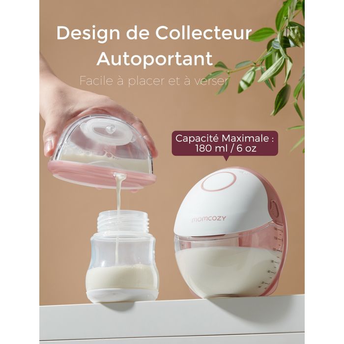 Bomba tira-leite elétrica Momcozy estilo portátil mãos-livres | M6, com flange DoubleFit, 1 unidade, vermelha