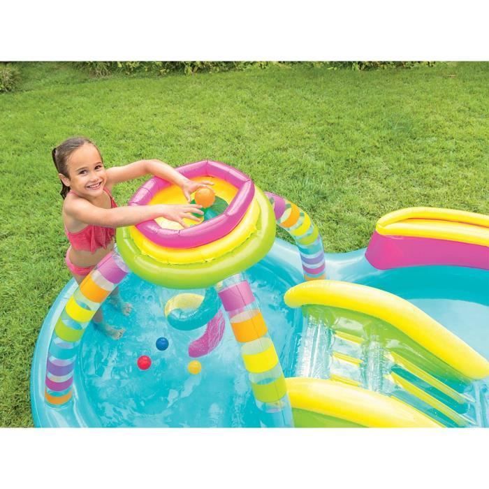 Aire de jeux gonflable - Intex - Arc-en-ciel - Ovale - Extérieur - PVC - 295x191x109cm