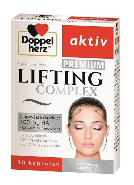 Doppelherz Aktiv Lifting Complex Premium, Suplement diety pomagający zachować młody wygląd skóry, Kapsułki