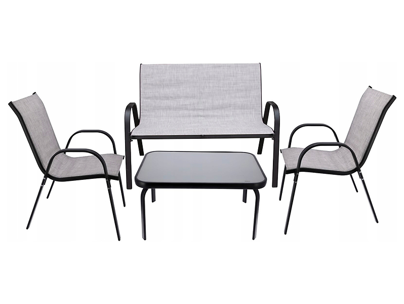 Zestaw mebli ogrodowych Fiesta stolik sofa   2 krzesła szary