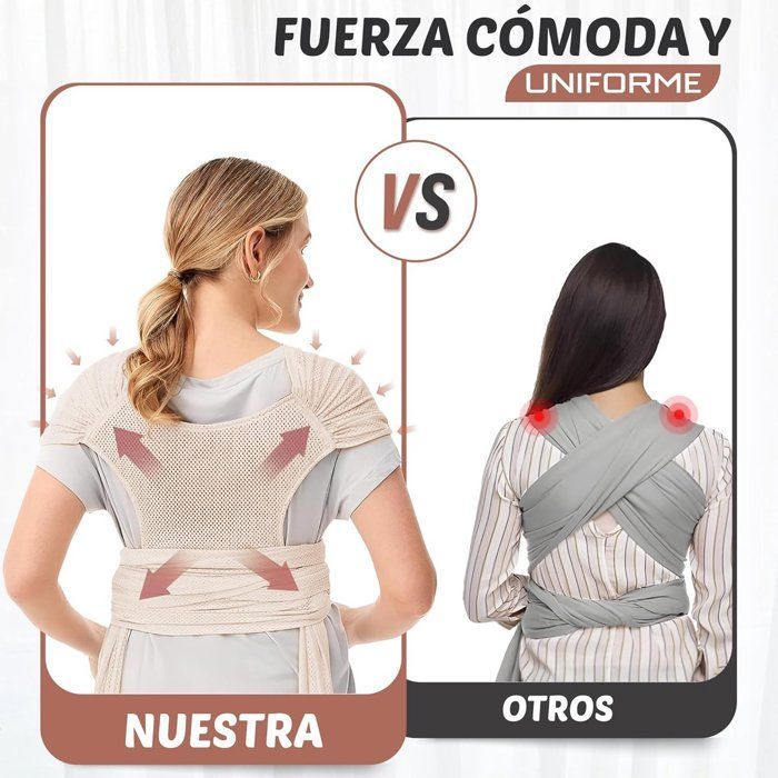 Portabebés tipo fular suave - Transpirable y elástico - Fácil de usar y ajustar