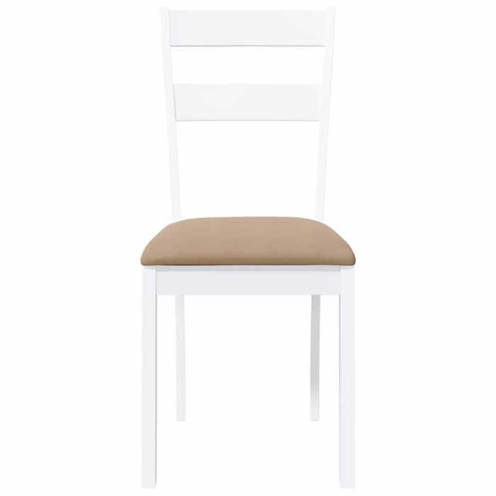 Sillas de comedor vidaXL con cojines, 2 unidades, blancas, madera maciza, goma, silla de comedor, silla, silla de salón, sillas 4102386