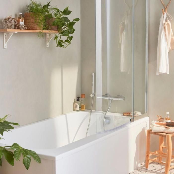 JACOB DELAFON Bañera/ducha Malice + mampara + estante 170 x 90 cm derecha
