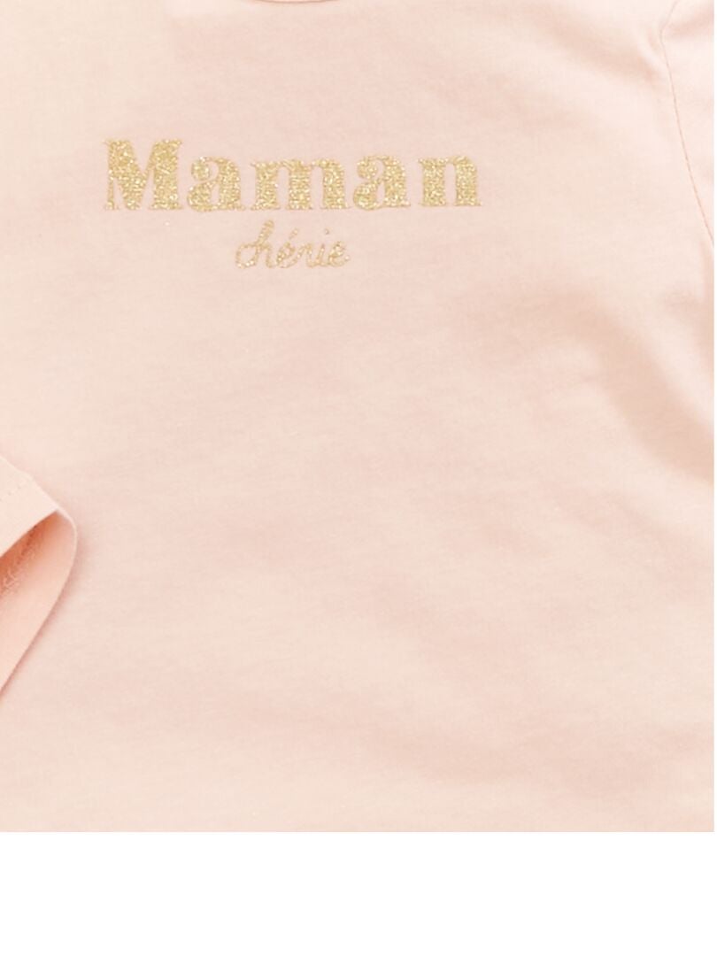 Bedrukt T-shirt met lange mouwen - Roze